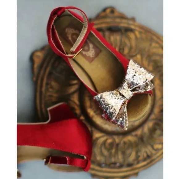 Joyfolie Girl’s Valeria Kitten Heel in Red Satin size Y3 - Picture 5 of 5